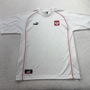 Puma Poland Soccer Jersey White Red XL Authentic Team Apparel Men